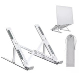 Foldable Laptop Tablet Stand Aluminum Portable 6 Height Levels Silver