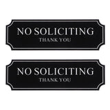 2Pcs No Soliciting Sign for House, Home, and Office No Solicitation Sign White