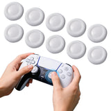 10 PCS TPU Thumb Grip Caps for PS4 and PS5 Controller Joysticks White
