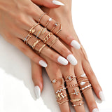 23Pcs Stackable Rings Knuckle Ring Set Stackable Rings for Women Gold