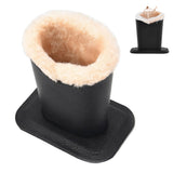 Soft Plush Lined PU Leather Eyeglasses Desk Holder Stand with Base Black