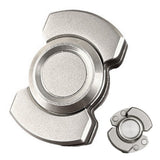 3-in-1 Fidget Spinner Slider & Clicker Stress Relief Toy for Kids & Adults Silver
