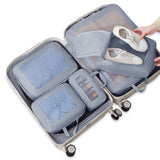 7Pcs Compression Packing Cubes Set – Travel Luggage Organizer Bags for Suitcases Grey