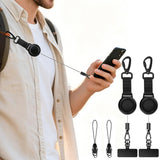 2PCS Anti-theft Phone Tether Phone Lanyard Retractable Steel Line with Locking Carabiner and Metal 360 Degree