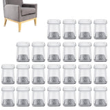 24Pcs TPE Felt Chair Leg Floor Protectors for Hardwood Medium