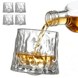 4PCS 180ml Spinning Whiskey Glasses for Bourbon Scotch Liquor and Cocktails Style 2