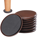 8PCS Furniture Sliders Reusable Pads for Floors Dark Brown