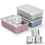 3 Pcs Silicone Ice Cube Trays with Lids 18 Cavity Large Square Molds Style 2