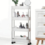 4 Tier Slim Rolling Storage Cart Bathroom Organizer for Kitchen & Laundry