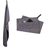 120x50cm Microfibre Towel Quick Dry Gym with Pocket and Silicone Base Grey