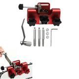 Universal Hand-Crank Blade Sharpening Tool for Fast Outdoor Yard Work Red