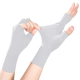 Half Finger Compression Gloves – Carpal Tunnel & Joint Support for Typing White