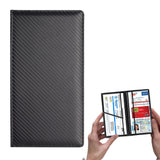 Car Registration and Insurance Card Holder Vehicle License Document Organizer Carbon Fiber Black