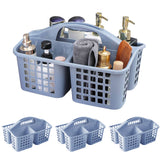 4 PCS Portable Shower Caddy with Handle for Bathroom Kitchen Blue