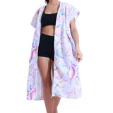 Hooded Zip Up Changing Robe Adult Microfiber Beach Towel Poncho Style 2