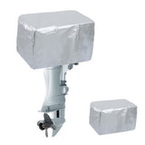 Boat Outboard Cover Engine Dust Cover Waterproof UV Resistant for Boat Silver