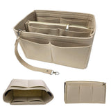 Thick Felt Tote Bag Organizer Insert with Multiple Pockets Beige