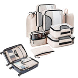 8Pcs Set Travel Packing Cubes for Suitcases Luggage Organizer Bags Set Beige