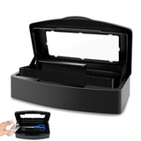 ABS Nail Tool Cleaning Soaking Box with Lift Up Filter Tray Black
