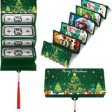 10-Slot Foldable Christmas Red Envelope Holder with Gold Foil Stamping – Holiday Money Gift Envelope Organizer Green