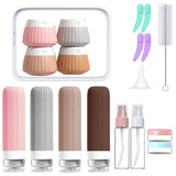 18PCS Leak Proof Silicone Travel Bottles Toiletry Set Style 2