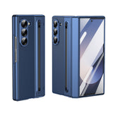 Shockproof Case For Samsung Z Fold 7 with Pen Holder Full Coverage Hinge Protection Blue