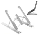 Foldable Aluminum Laptop Stand with Adjustable Height for Desk Use White