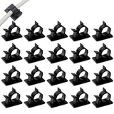 20PCS Black Adhesive Wire Clips Cord Organizer Cable Clamps for Desk