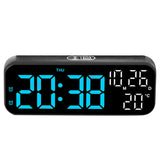3-in-1 Digital Clocks for Living Room with Temperature for Bedroom Black