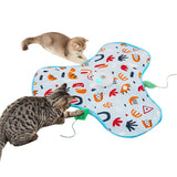 Automatic Interactive Cat Toy with Moving Feather and Sound for Indoor Play Sky Blue