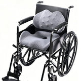 Memory Foam Seat Cushion Lumbar Support Pillow for Office Chair Wheelchair Gray