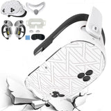 7-Piece Silicone Protective Case Set for Meta Quest 3S VR Headset Accessories White