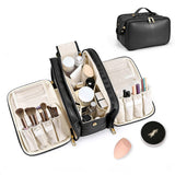 Large Capacity Travel Makeup Bag Portable Cosmetic and Toiletry Organizer Black