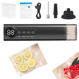 62kPa Vacuum Sealer Machine Compact Vacuum Sealer for Dry and Wet Food Black