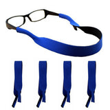 5Pcs Neoprene Adjustable Sunglasses Retainer Strap for Sports Blue