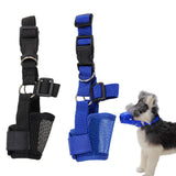 2Pcs Dog Muzzle Mouth Cover Anti Bite Barking Chewing Mesh for Small Medium Large Dogs Black+Blue