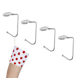 4 PCS 30mm Metal Straight Hooks for Christmas Stockings and Bags Silver