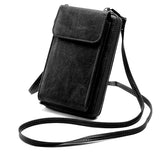 PU Leather Women’s Phone Pouch Crossbody Bag Wallet Black