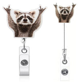 Cute Badge Clip Reel Retractable for Students Teachers Staff Brown