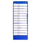 90x33cm Dry Erase Wall Organizer with 14 Time Management Cards Blue