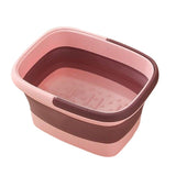 Collapsible Foot Bath Basin with Massage Acupoints Pink