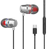USB-C Over-Ear Hook Headphones for iPhone 16/15 Pro Max & Galaxy S25 Silver