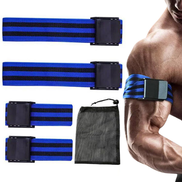 BFR Bundle Booty Resistance Bands Blood Flow Restriction Straps for Glute and Hip Exercising Fitness Blue