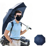 Auto Open Golf Umbrella 30 Inch Extra Large Double Layer Windproof Dark Blue