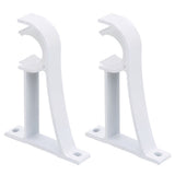 2PCS Metal Support Curtain Rod Pole Wall Bracket Holder Hook Rack White