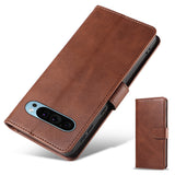 Snap-Lock Flip Cover Wallet Case for Pixel 10 and 10 Pro Flip Cover Coffee