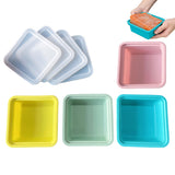 4Pcs Silicone Freezer Tray for Soup Ice Cubes with Lid for Meal Prep Style 1