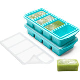 2Pcs Silicone Freezer Tray with Lid  Ice Tube Mold Reusable Storage Containers 4-Grid