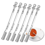 6Pcs Mini Powder Ladle Scoop Mini Spoon Spatula Metal Shovel Silver color Spoon Silver