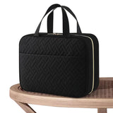 Travel Toiletry Bag with Wet Dry Separation Pocket Multi-Compartment Hanging Makeup Organizer Black